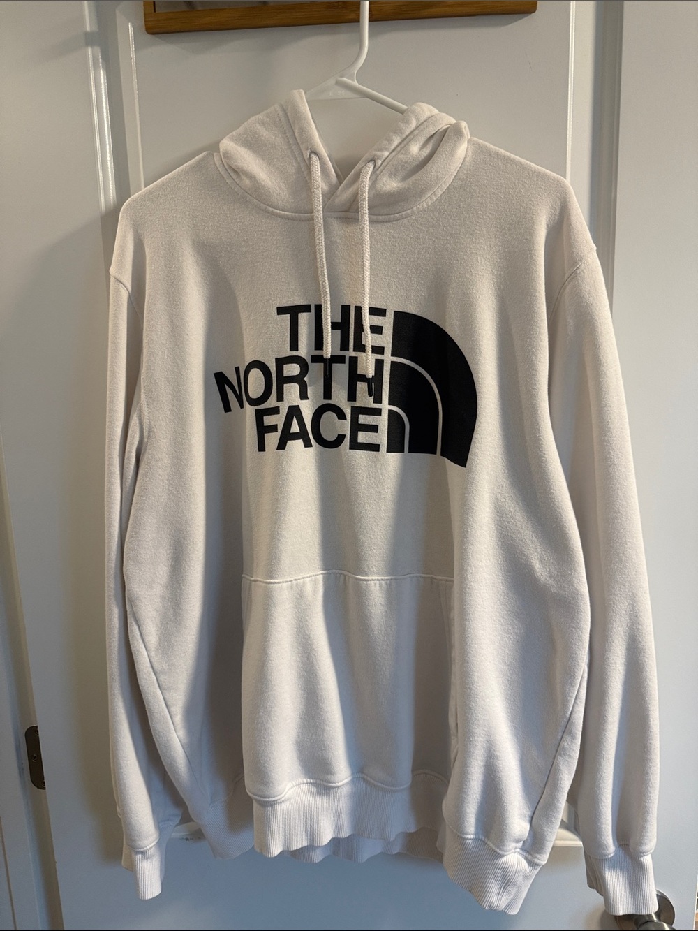 The North Face White Hoodie with Black Logo
